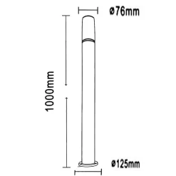 Borne Extérieure 100cm 220V IP65 ARGENT pour Ampoule E27 - SILAMP
