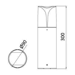 Borne extérieure E27 IP44 23W en Aluminium Gris