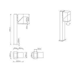 Borne extérieure inclinable 50 cm ou 100 cm - Trio - Avon