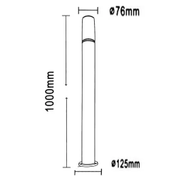 Borne Extérieure LED 1m IP65 220V pour Ampoule E27 - SILAMP