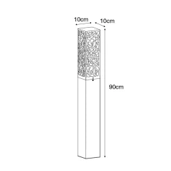 Borne extérieure moderne noire 90 cm IP44 - Nicole