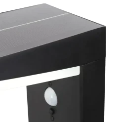 Borne extérieure solaire LED intégrée à détection Tomman 650lm IP44 noir GoodHome