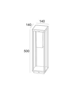 Borne Led extérieure solaire 50 cm - Deko Light - Samas 500