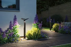 Borne lumineuse LED Alara Détecteur de mouvement crépusculaire (IR) IP44 carré 665mm 3000K 10W 450lm 230V Anthracite Métal