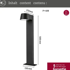 Borne lumineuse LED Capea IP44 500mm 3000K 6W 500lm 230V 98 Anthracite Aluminium