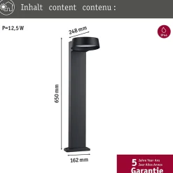 Borne lumineuse LED Capea Grand IP44 650mm 3000K 11,5W 1050lm 230V 108 Anthracite Alu moulé sous pression