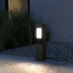 Borne lumineuse LED extérieur noire 10 W 1 000 lm IP65, GoodHome Davern