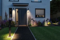 Borne lumineuse LED Kimu IP44 cylindrique 822mm 3000K 2x8W 2x500lm 230V 70 Anthracite Aluminium