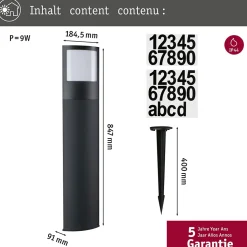 Borne lumineuse LED Padea Détecteur crépusculaire Détecteur de mouvement crépusculaire (IR) résistant à l'eau de mer IP44 847mm 30