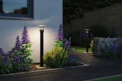 Borne lumineuse LED Sienna Détecteur de mouvement crépusculaire (HF) résistant à l'eau de mer IP44 780mm 3000K 9W 400lm 230V Anthr