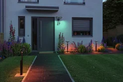 Borne lumineuse LED Smart Home Zigbee 3.0 Alara Détecteur de mouvement crépusculaire (IR) IP44 carré 665mm RGBW+ 10W 450lm 230V An