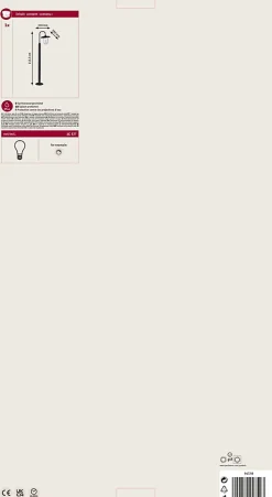 Borne lumineuse Vintario résistant à l'eau de mer IP44 rond 1135mm max. 20W 230V Anthracite E27 Aluminium