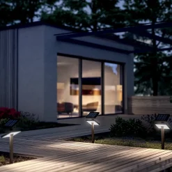 Borne solaire aluminium blanc chaud HELIOSTEPPER H47cm