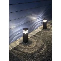 Borne solaire en ABS- Hauteur 37cm- à planter ou à poser- LED blanche- 2 Lumens- Eclairage extérieur Jardin