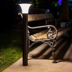 Borne Solaire 2200LM 90CM - Éclairage Constant et Détection - Pour Jardin, Allée, Terrasse - Groupe DDC