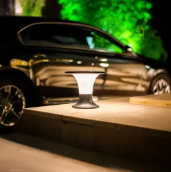 Borne Solaire 2200LM 22CM - Éclairage Constant et Détection - Pour Jardin, Allée, Terrasse - Groupe DDC