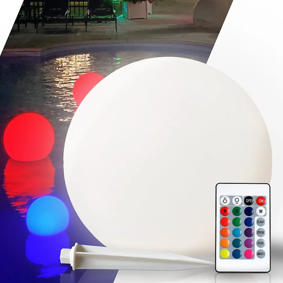 Boule Solaire Multicolore D40CM pour Jardin ou Piscine - 16 Couleurs - Groupe DDC