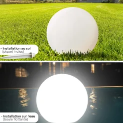 Boule Solaire Multicolore D40CM pour Jardin ou Piscine - 16 Couleurs - Groupe DDC