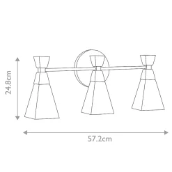 Bowtie Applique Murale à 3 Lumières Noir mat