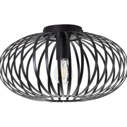 BREMEN Plafonnier noir E27 40 W métal ampoule non incluse