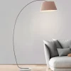BROK Lampadaire 1L taupe E27 60W - béton/métal/textile - ampoule non incluse