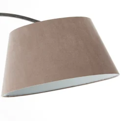 BROK Lampadaire 1L taupe E27 60W - béton/métal/textile - ampoule non incluse