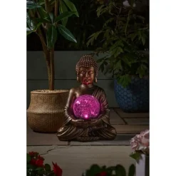 Buddha et Globe - 35 x 26 x 23 cm - 10 LED blanc