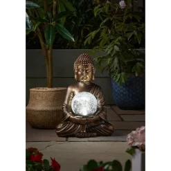 Buddha et Globe - 35 x 26 x 23 cm - 10 LED blanc