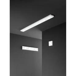 Button - Plafonnier LED 5xGX53 max 15W, Rectangulaire 120x10 cm, Métal peint, IP20 - Perenz - Aluminium