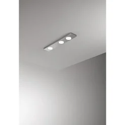 Button - Plafonnier LED 3xGX53 max 15W, Rectangulaire 60x10 cm, Métal peint, IP20 - Perenz - Aluminium