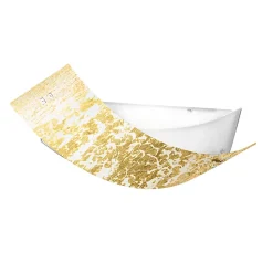 Camilla - Plafonnier doré 2XE27 max 2X70W IP20 - Applique moderne avec diffuseur en verre argenté et cadre blanc 63,5x39cm