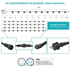 Câble Guirlande Guinguette 50M 50 Douilles