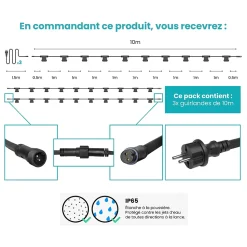 Câble Guirlande Guinguette 30M 30 Douilles