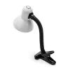 CHARLESTON CLIP: Lampe de bureau avec culot E27 et clip, blanc