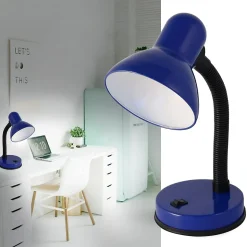 CHARLESTON: Lampe de bureau avec culot E27, bleu