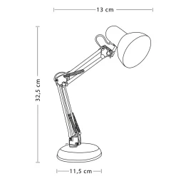 CHARLESTON XL: Lampe de bureau avec culot E27, noir
