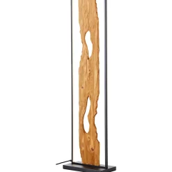 CHAUMONT Lampadaire LED noir/bois LED intégrée 20W - 2300lm / 3000K - aluminium/métal/bois - ampoule incluse