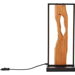 CHAUMONT Lampe à poser noir/bois aluminium/métal/bois -LED intégrée 10W - ampoule incluse