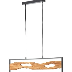 CHAUMONT Suspension noir/bois, aluminium/métal/bois LED intégrée 20W ampoule incluse