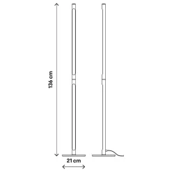 Éclairage au sol LED intégréevariable Eucrite1900lm 26W IP20 GoodHome argent