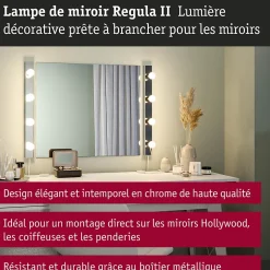 Éclairage de miroir Regula II E14 230V max. 4x40W gradable Chrome