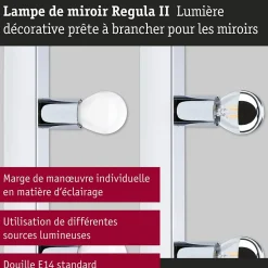 Éclairage de miroir Regula II E14 230V max. 4x40W gradable Chrome