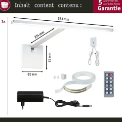 Éclairage de tableau LED Xana 2700K 420lm 230/24V 5,5W gradable Alu brossé