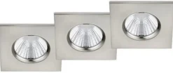 Éclairage encastré 3 x LED SMD, 5,5W, 3000K, 345lm - Acier Brossé - TRIO - Zagros
