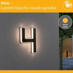 Éclairage Solaire Paulmann pour Numéro de Maison en Noir et Blanc Chaud - 0,20 W
