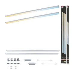 Éclairage sous-meubles LED Inline Kit d'extension Tunable White 2x6W 550x26mm 2x500lm 24V Chrome mat
