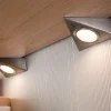 Éclairage sous-meubles LED 3x2,8W 140x110mm 3x170lm 230/12V carré Acier brossé
