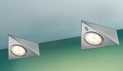 Éclairage sous-meubles LED 3x2,8W 140x110mm 3x170lm 230/12V carré Acier brossé