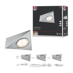Éclairage sous-meubles LED 3x2,8W 140x110mm 3x170lm 230/12V carré Acier brossé