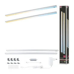 Éclairage sous-meubles LED Inline Kit de démarrage Tunable White 2x6W 550x26mm 2x500lm 24V Chrome mat